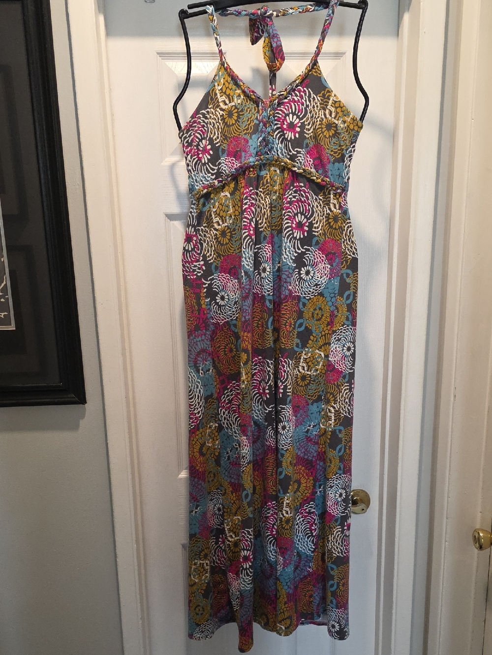 Soybu Multicolor Floral Maxi Dress - Gray, Pink, Blue, Yellow